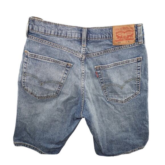 Levi’s 445 Distressed Denim Jean Shorts Blue Cutoff Jorts W31 - Picture 2 of 6